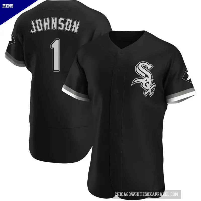 Men's No.1 Lance Johnson Chicago White Sox Black Authentic Alternate Jersey