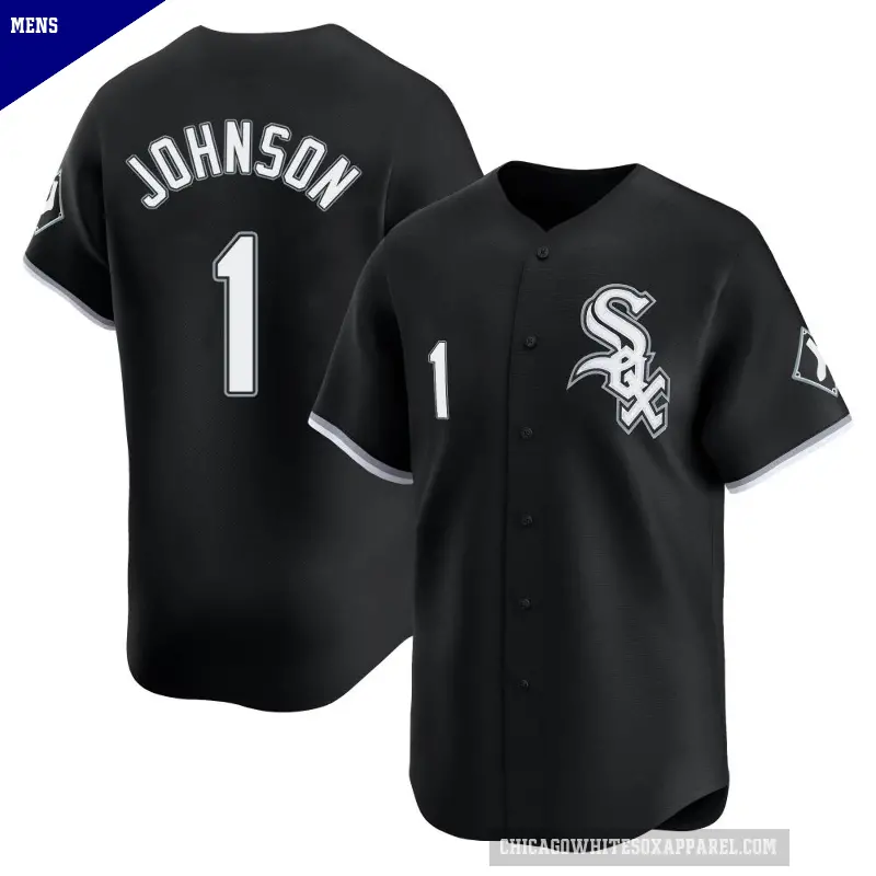 Men's No.1 Lance Johnson Chicago White Sox Black Limited Alternate Jersey