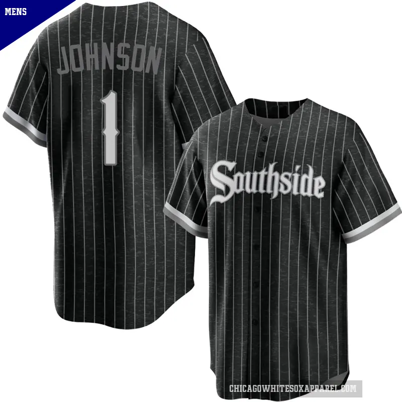 Men's No.1 Lance Johnson Chicago White Sox Black Replica 2021 City Connect Jersey