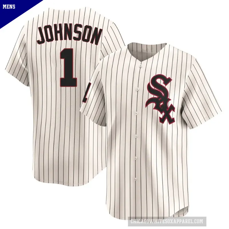 Men's No.1 Lance Johnson Chicago White Sox Cream Limited Throwback Cooperstown Jersey
