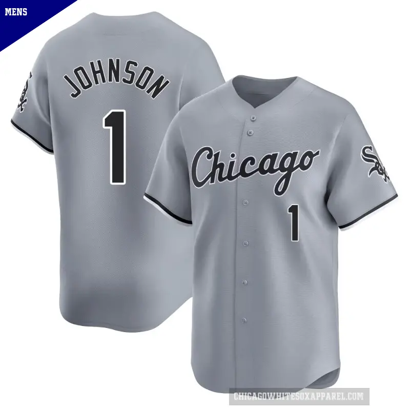Men's No.1 Lance Johnson Chicago White Sox Gray Limited Road Jersey