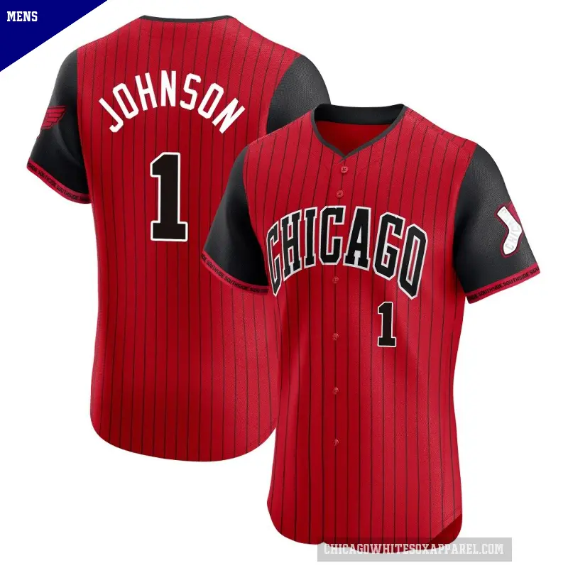 Men's No.1 Lance Johnson Chicago White Sox Red/Black Elite 2025 City Connect Jersey