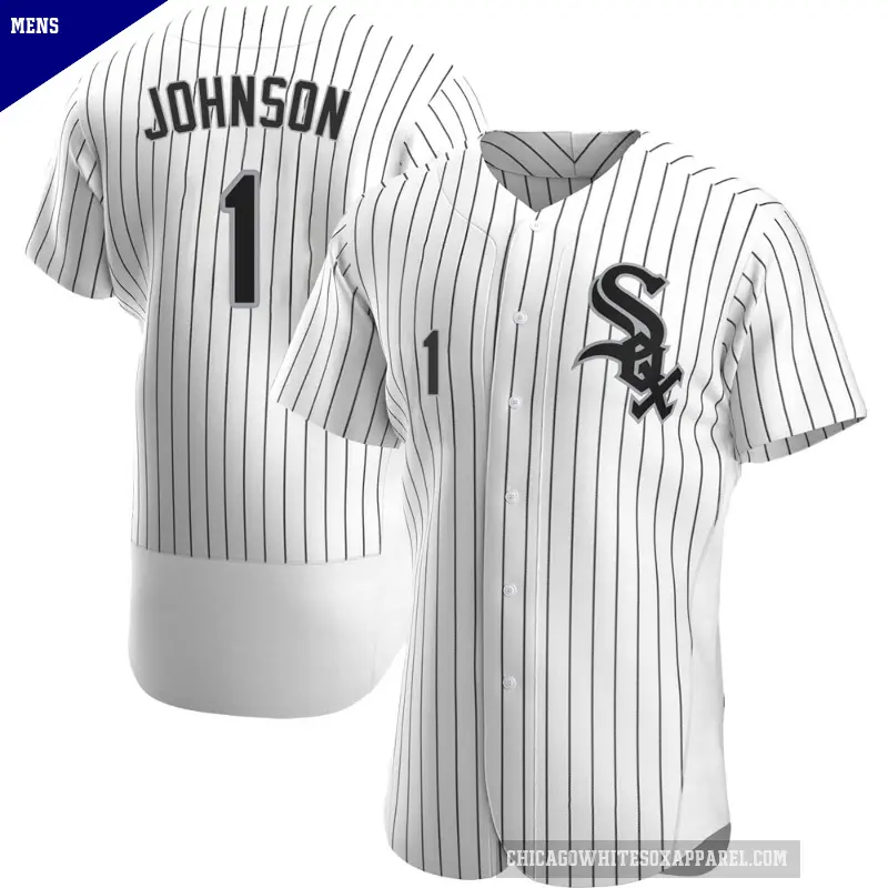 Men's No.1 Lance Johnson Chicago White Sox White Authentic Home Jersey