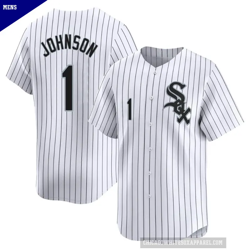 Men's No.1 Lance Johnson Chicago White Sox White Limited Home Jersey