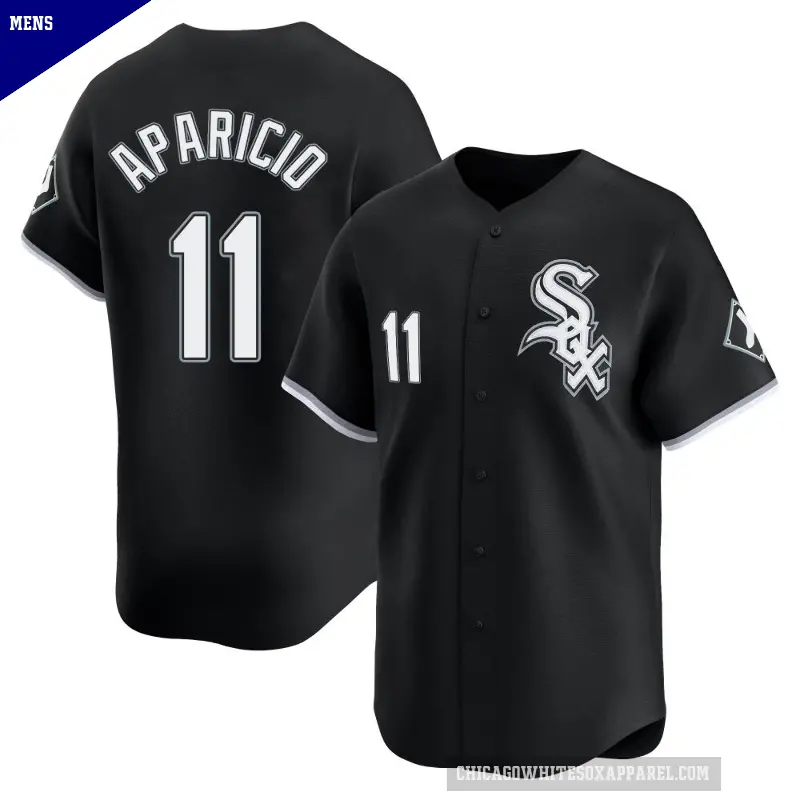 Men's No.11 Luis Aparicio Chicago White Sox Black Limited Alternate Jersey