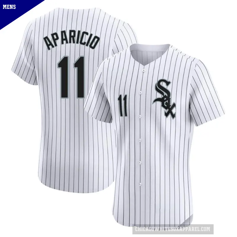 Men's No.11 Luis Aparicio Chicago White Sox White Elite Home Jersey