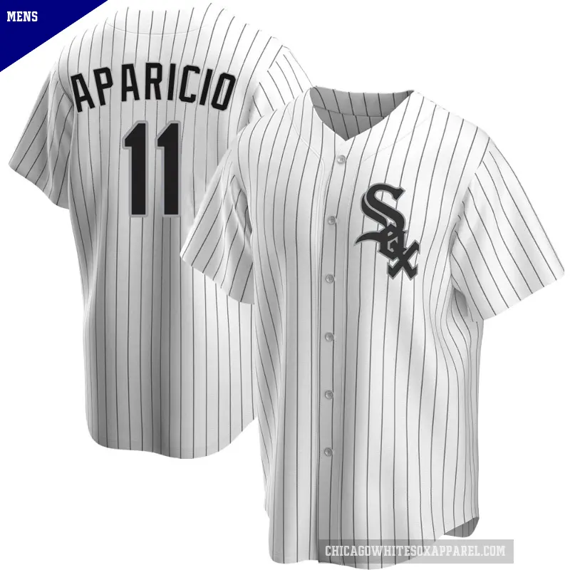 Men's No.11 Luis Aparicio Chicago White Sox White Replica Home Jersey
