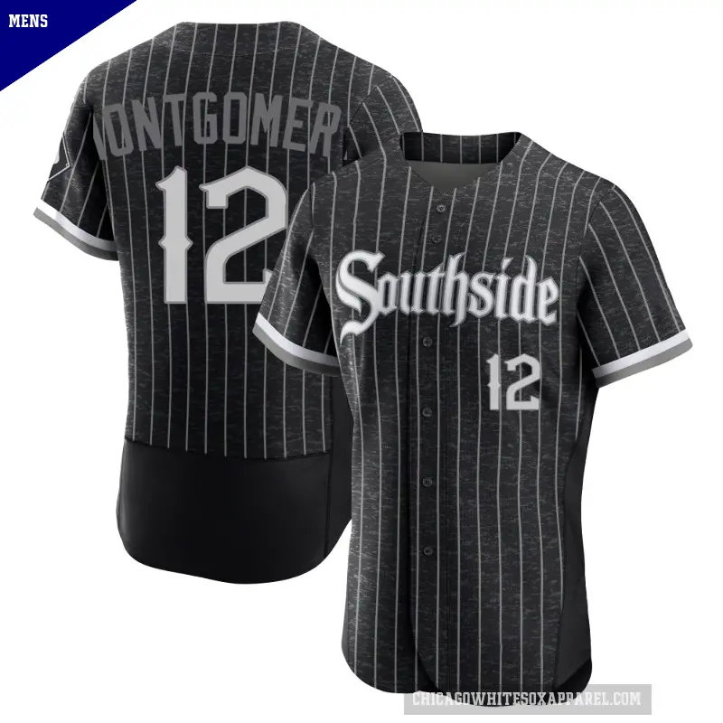 Men's No.12 Colson Montgomery Chicago White Sox Black Authentic 2021 City Connect Jersey