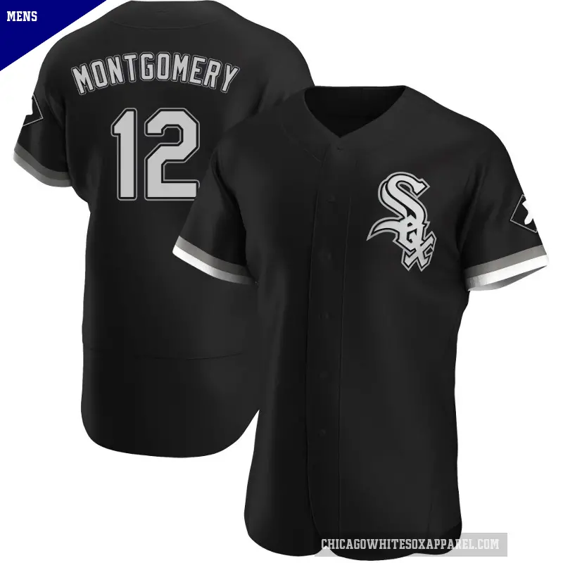 Men's No.12 Colson Montgomery Chicago White Sox Black Authentic Alternate Jersey