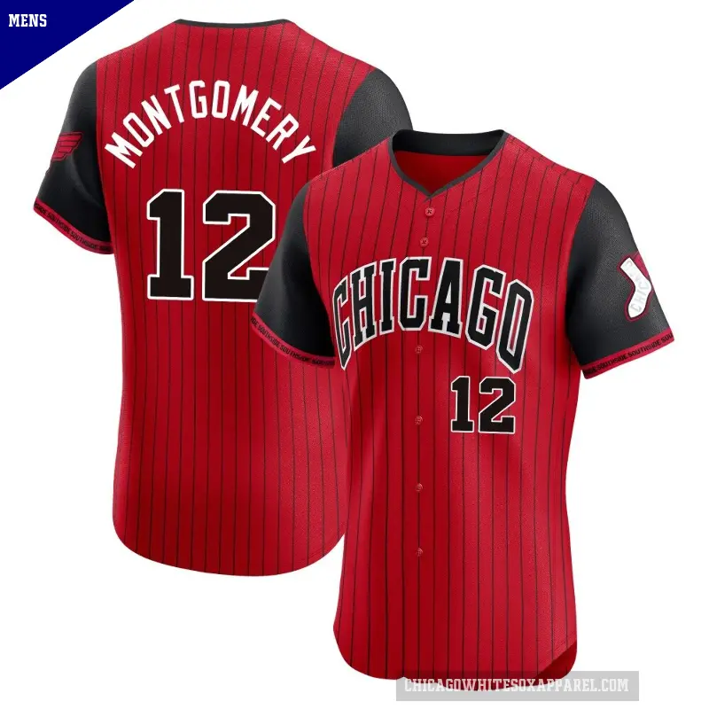 Men's No.12 Colson Montgomery Chicago White Sox Red/Black Elite 2025 City Connect Jersey