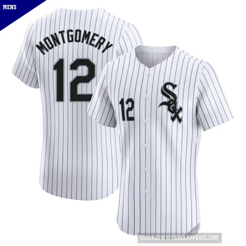Men's No.12 Colson Montgomery Chicago White Sox White Elite Home Jersey