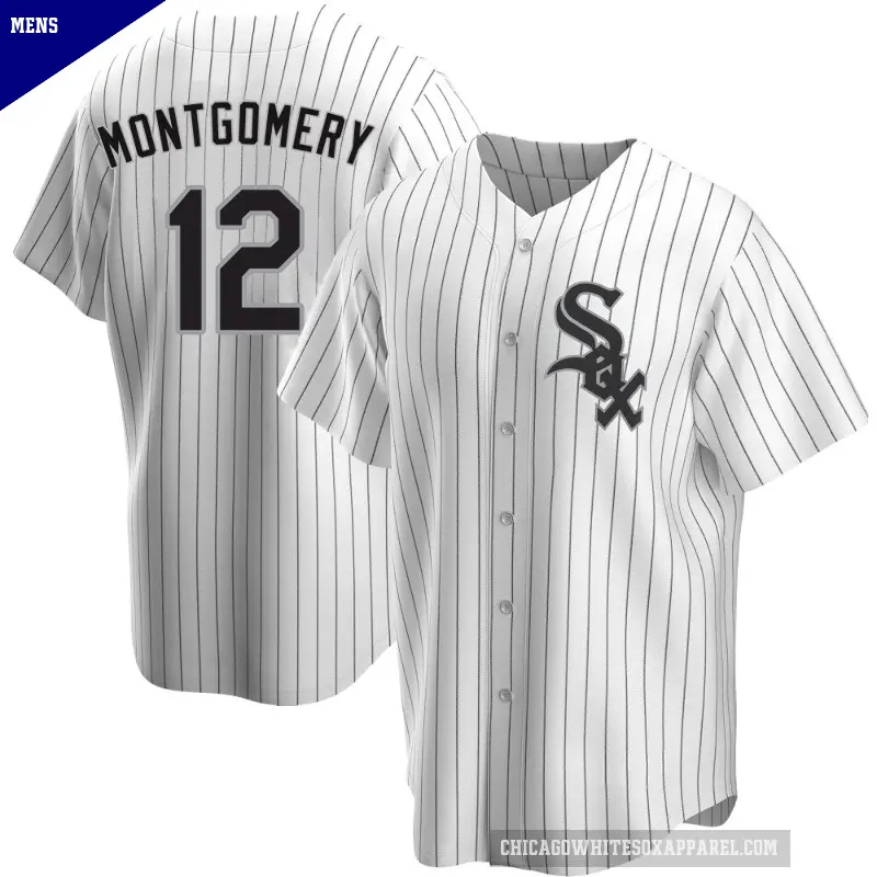 Men's No.12 Colson Montgomery Chicago White Sox White Replica Home Jersey