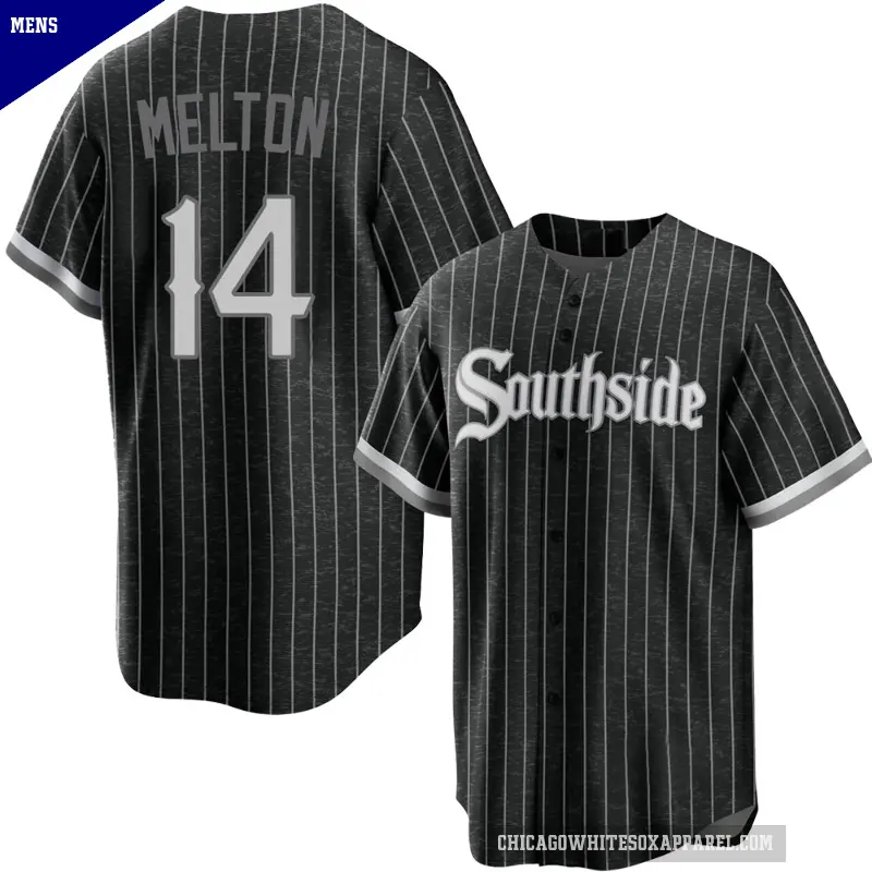 Men's No.14 Bill Melton Chicago White Sox Black Replica 2021 City Connect Jersey