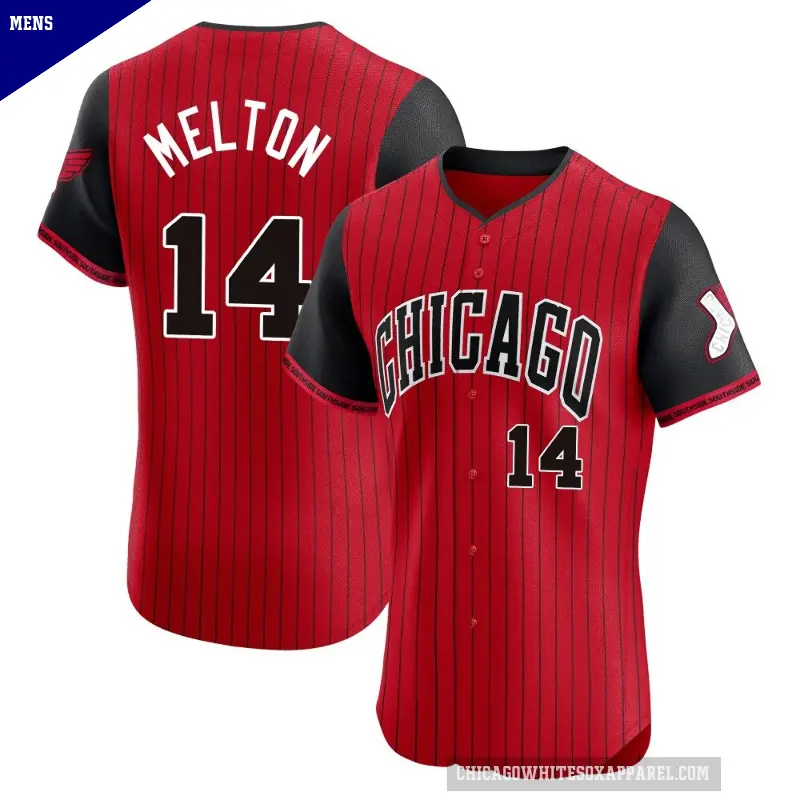 Men's No.14 Bill Melton Chicago White Sox Red/Black Elite 2025 City Connect Jersey