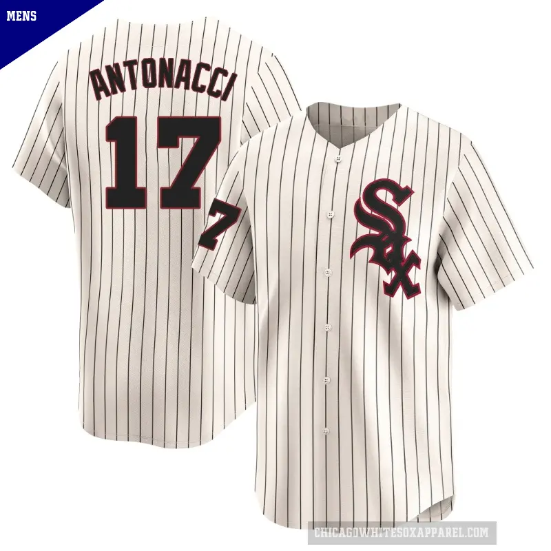 Men's No.17 Sam Antonacci Chicago White Sox Cream Limited Throwback Cooperstown Jersey