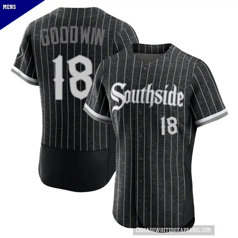 Men's No.18 Brian Goodwin Chicago White Sox Black Authentic 2021 City Connect Jersey