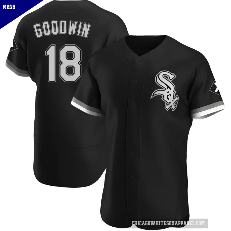 Men's No.18 Brian Goodwin Chicago White Sox Black Authentic Alternate Jersey
