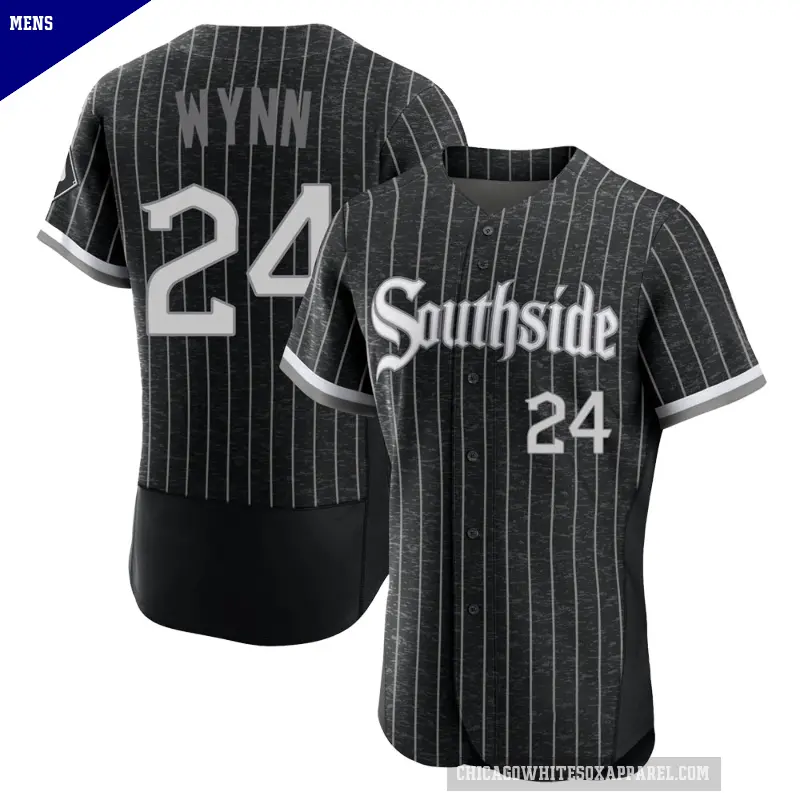 Men's No.24 Early Wynn Chicago White Sox Black Authentic 2021 City Connect Jersey