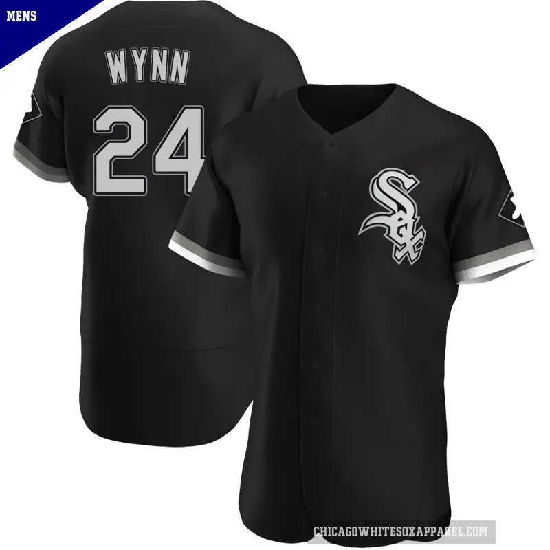 Men's No.24 Early Wynn Chicago White Sox Black Authentic Alternate Jersey