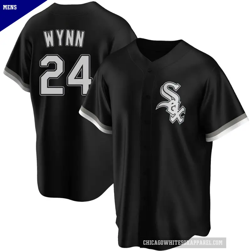 Men's No.24 Early Wynn Chicago White Sox Black Replica Alternate Jersey