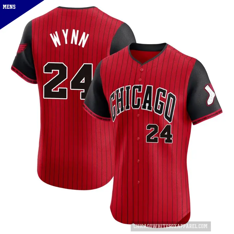 Men's No.24 Early Wynn Chicago White Sox Red/Black Elite 2025 City Connect Jersey