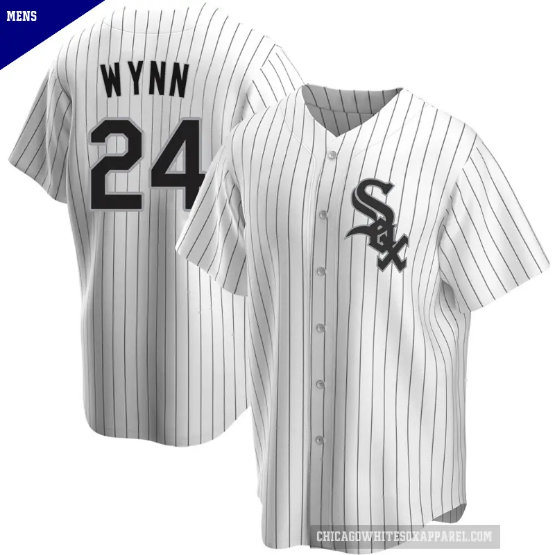 Men's No.24 Early Wynn Chicago White Sox White Replica Home Jersey