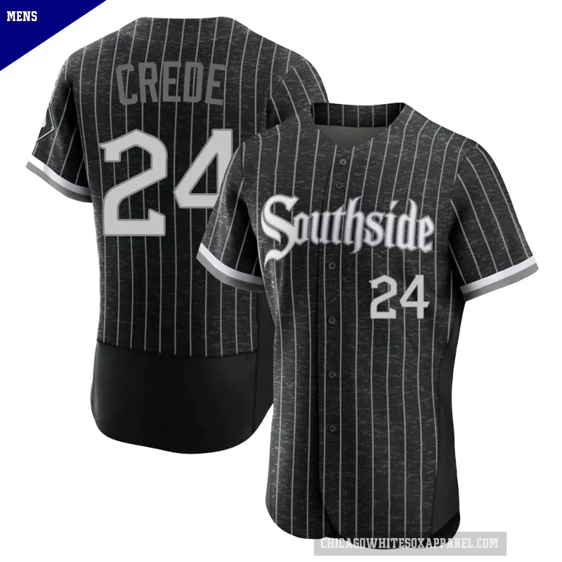 Men's No.24 Joe Crede Chicago White Sox Black Authentic 2021 City Connect Jersey