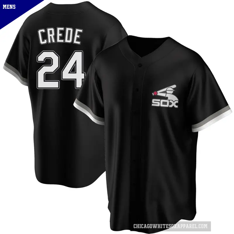 Men's No.24 Joe Crede Chicago White Sox Black Replica Spring Training Jersey