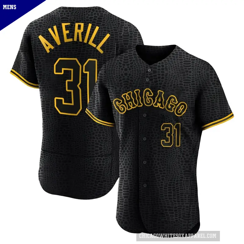 Men's No.31 Earl Averill Chicago White Sox Black Authentic Snake Skin City Jersey