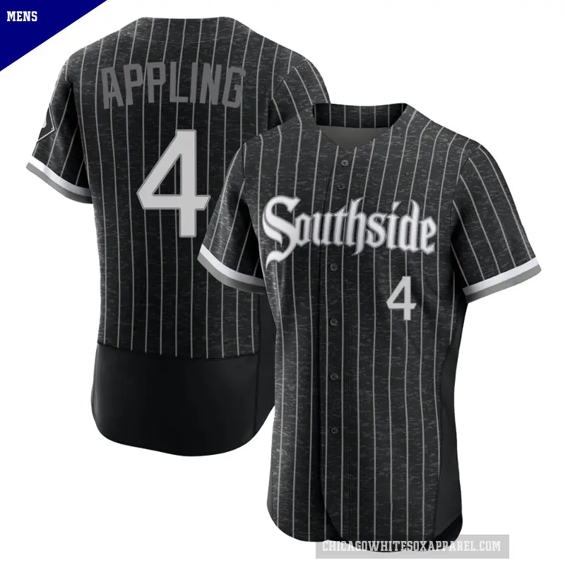 Men's No.4 Luke Appling Chicago White Sox Black Authentic 2021 City Connect Jersey