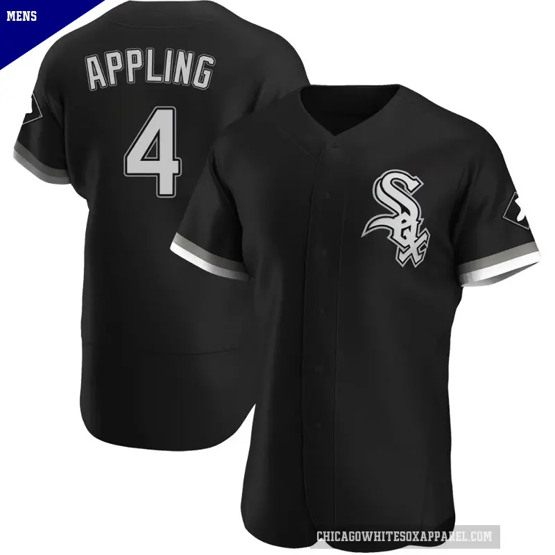 Men's No.4 Luke Appling Chicago White Sox Black Authentic Alternate Jersey