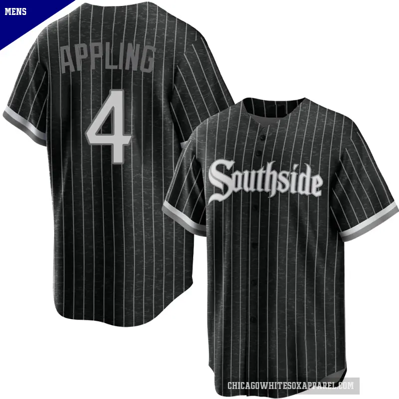 Men's No.4 Luke Appling Chicago White Sox Black Replica 2021 City Connect Jersey
