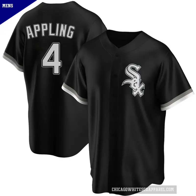 Men's No.4 Luke Appling Chicago White Sox Black Replica Alternate Jersey