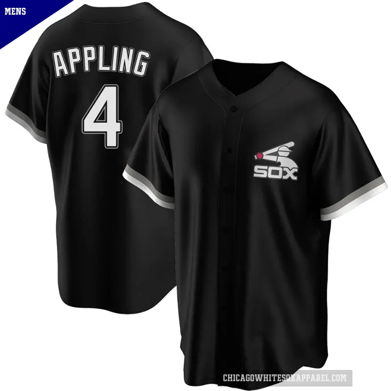 Men's No.4 Luke Appling Chicago White Sox Black Replica Spring Training Jersey