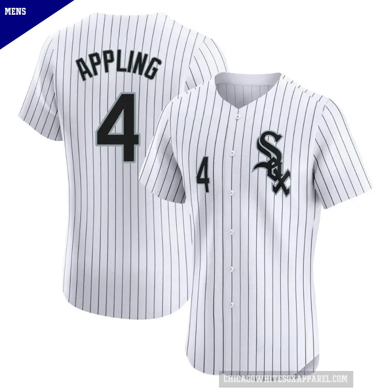 Men's No.4 Luke Appling Chicago White Sox White Elite Home Jersey