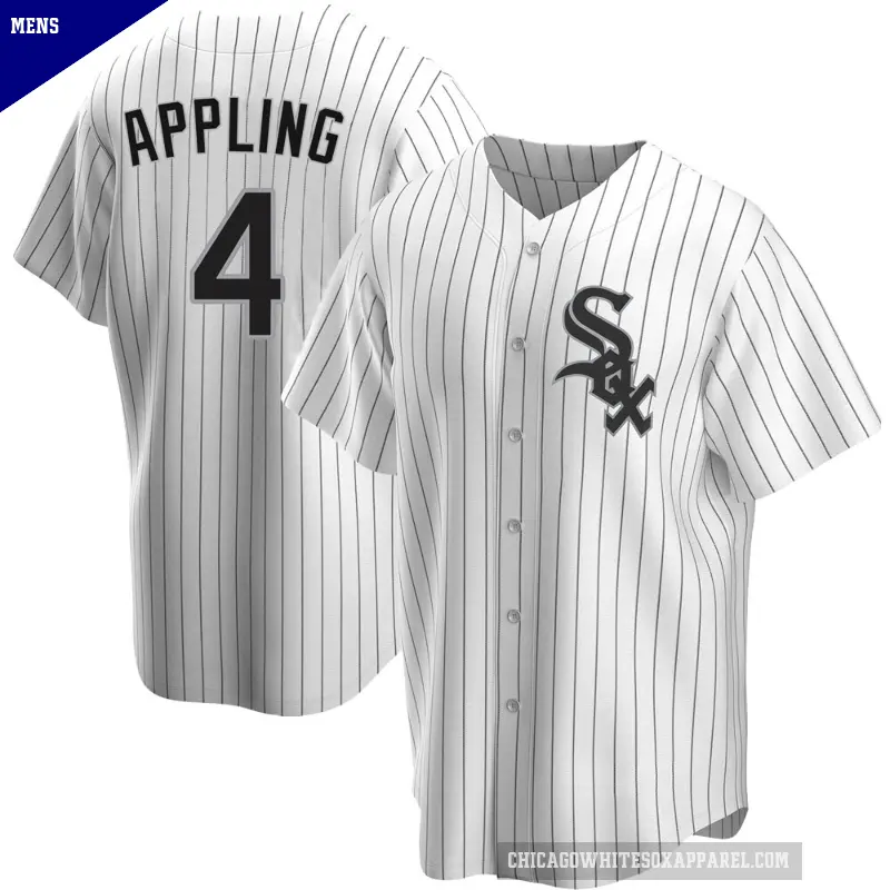 Men's No.4 Luke Appling Chicago White Sox White Replica Home Jersey