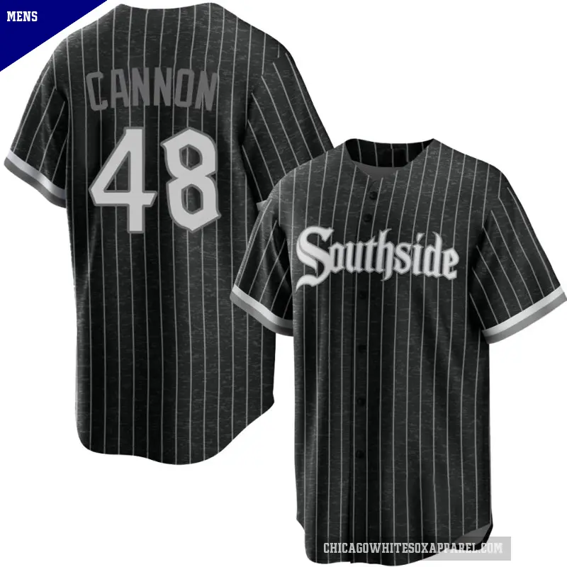 Men's No.48 Jonathan Cannon Chicago White Sox Black Replica 2021 City Connect Jersey