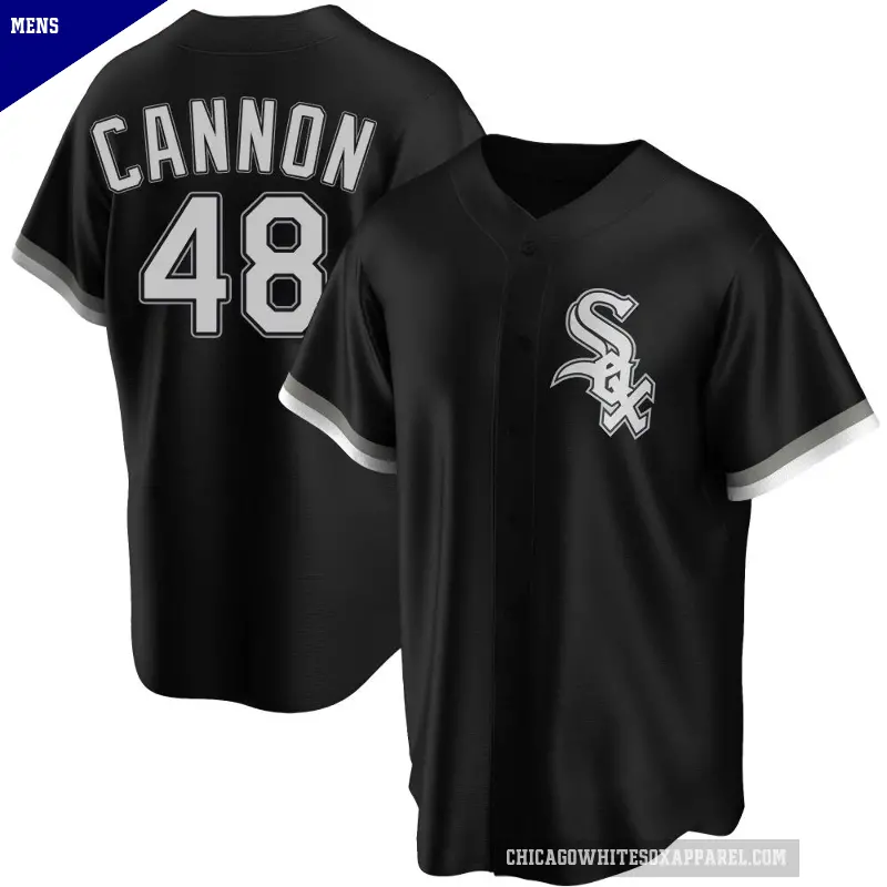 Men's No.48 Jonathan Cannon Chicago White Sox Black Replica Alternate Jersey