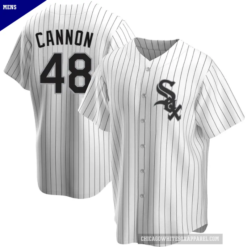 Men's No.48 Jonathan Cannon Chicago White Sox White Replica Home Jersey