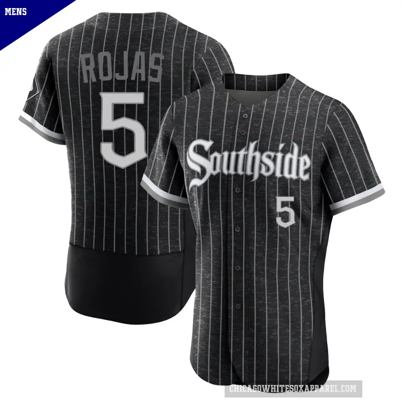 Men's No.5 Josh Rojas Chicago White Sox Black Authentic 2021 City Connect Jersey