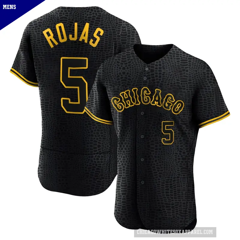 Men's No.5 Josh Rojas Chicago White Sox Black Authentic Snake Skin City Jersey