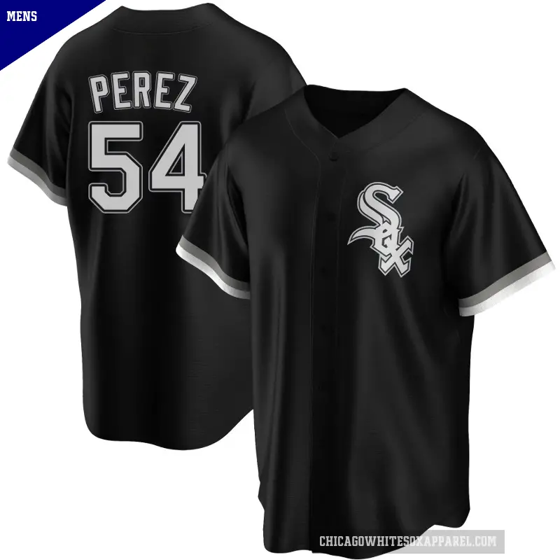 Men's No.54 Martin Perez Chicago White Sox Black Replica Alternate Jersey
