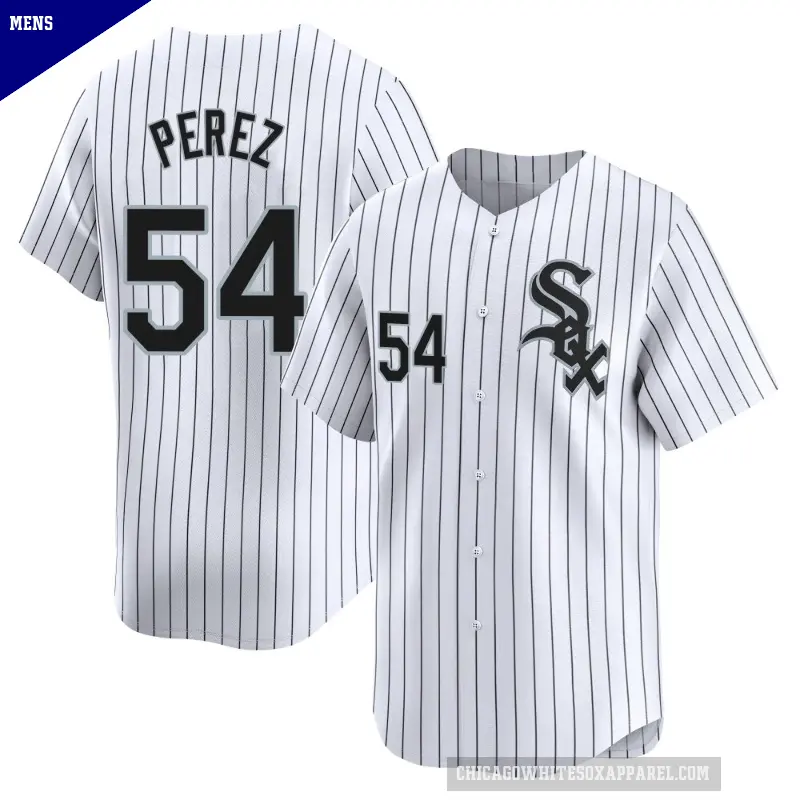 Men's No.54 Martin Perez Chicago White Sox White Limited Home Jersey