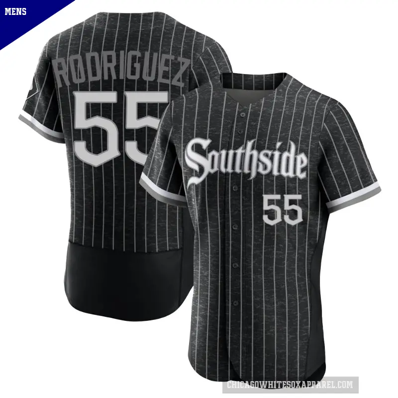 Men's No.55 Jose Rodriguez Chicago White Sox Black Authentic 2021 City Connect Jersey