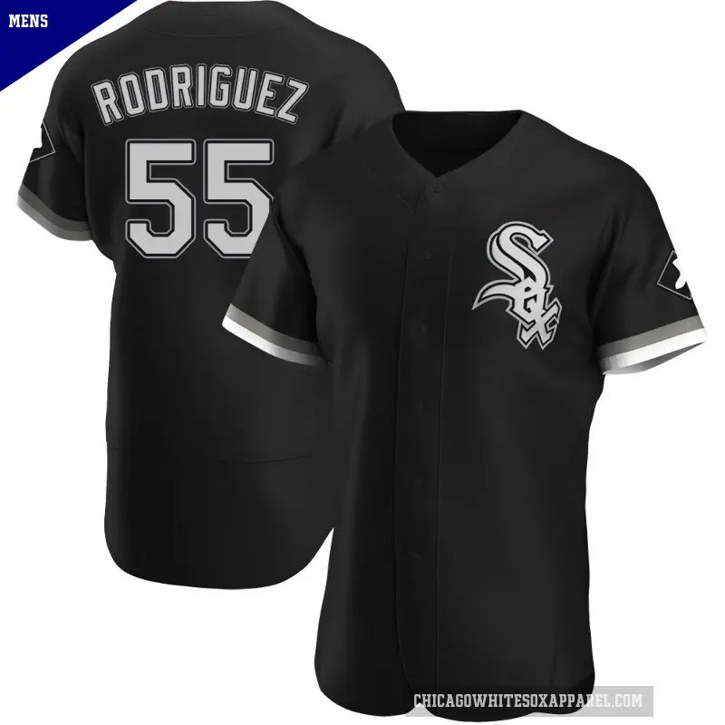 Men's No.55 Jose Rodriguez Chicago White Sox Black Authentic Alternate Jersey