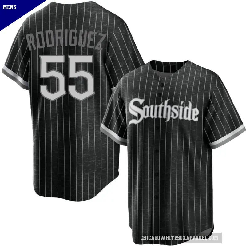Men's No.55 Jose Rodriguez Chicago White Sox Black Replica 2021 City Connect Jersey