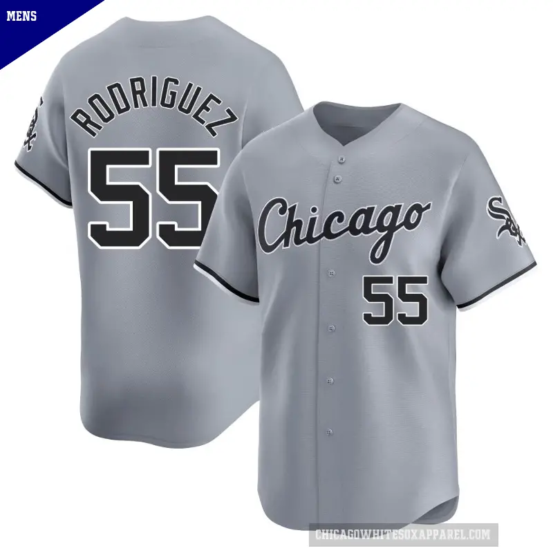 Men's No.55 Jose Rodriguez Chicago White Sox Gray Limited Road Jersey