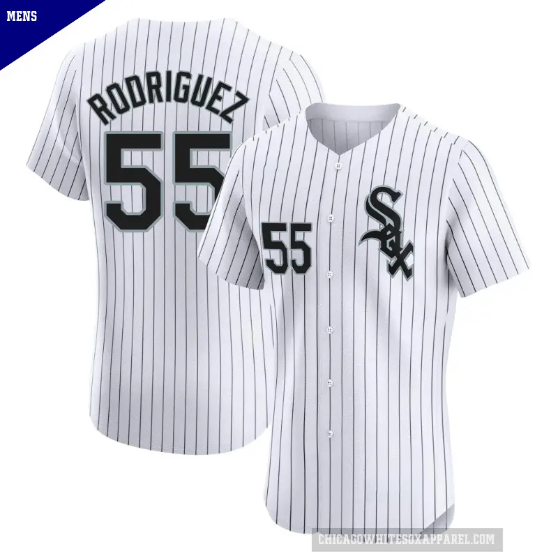 Men's No.55 Jose Rodriguez Chicago White Sox White Elite Home Jersey