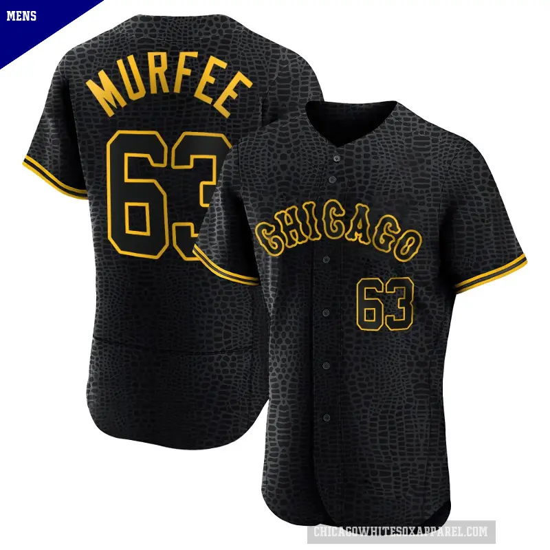 Men's No.63 Penn Murfee Chicago White Sox Black Authentic Snake Skin City Jersey