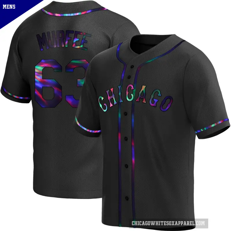 Men's No.63 Penn Murfee Chicago White Sox Black Replica Holographic Alternate Jersey